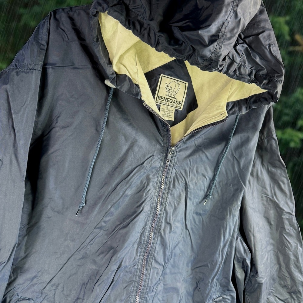 VTG Renegade Outerwear Sportswear Windbreaker Men L Hooded Jacket Full Zip Rain‎